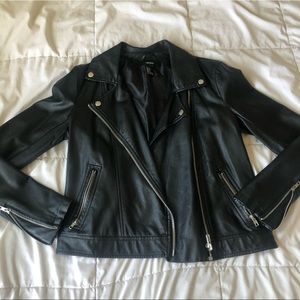 Black faux leather jacket